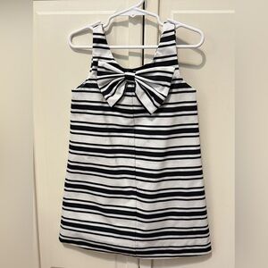GB girls Black and White Striped Bow Tank Dress